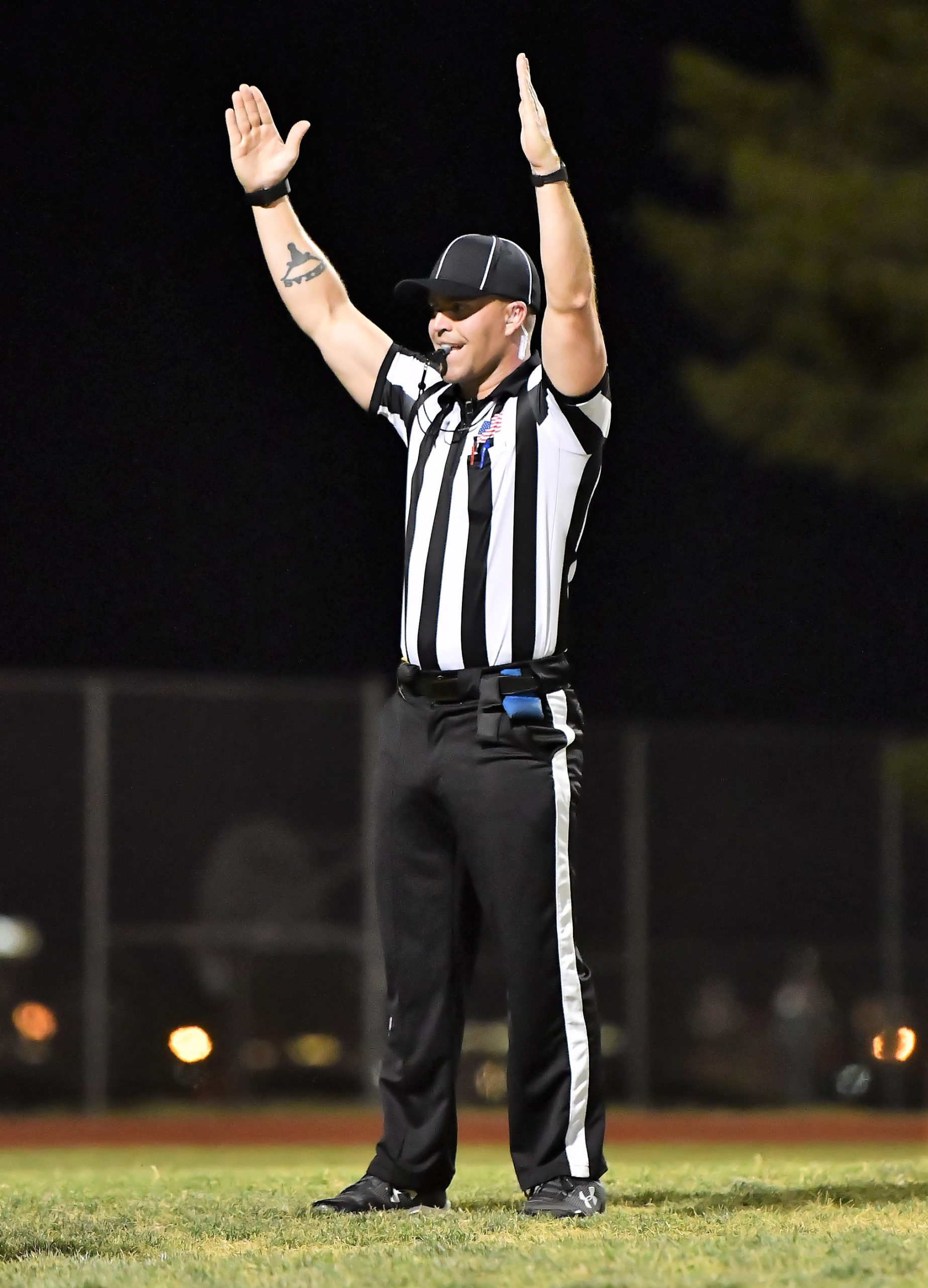 An SNOA Football Official working a High School Football Game